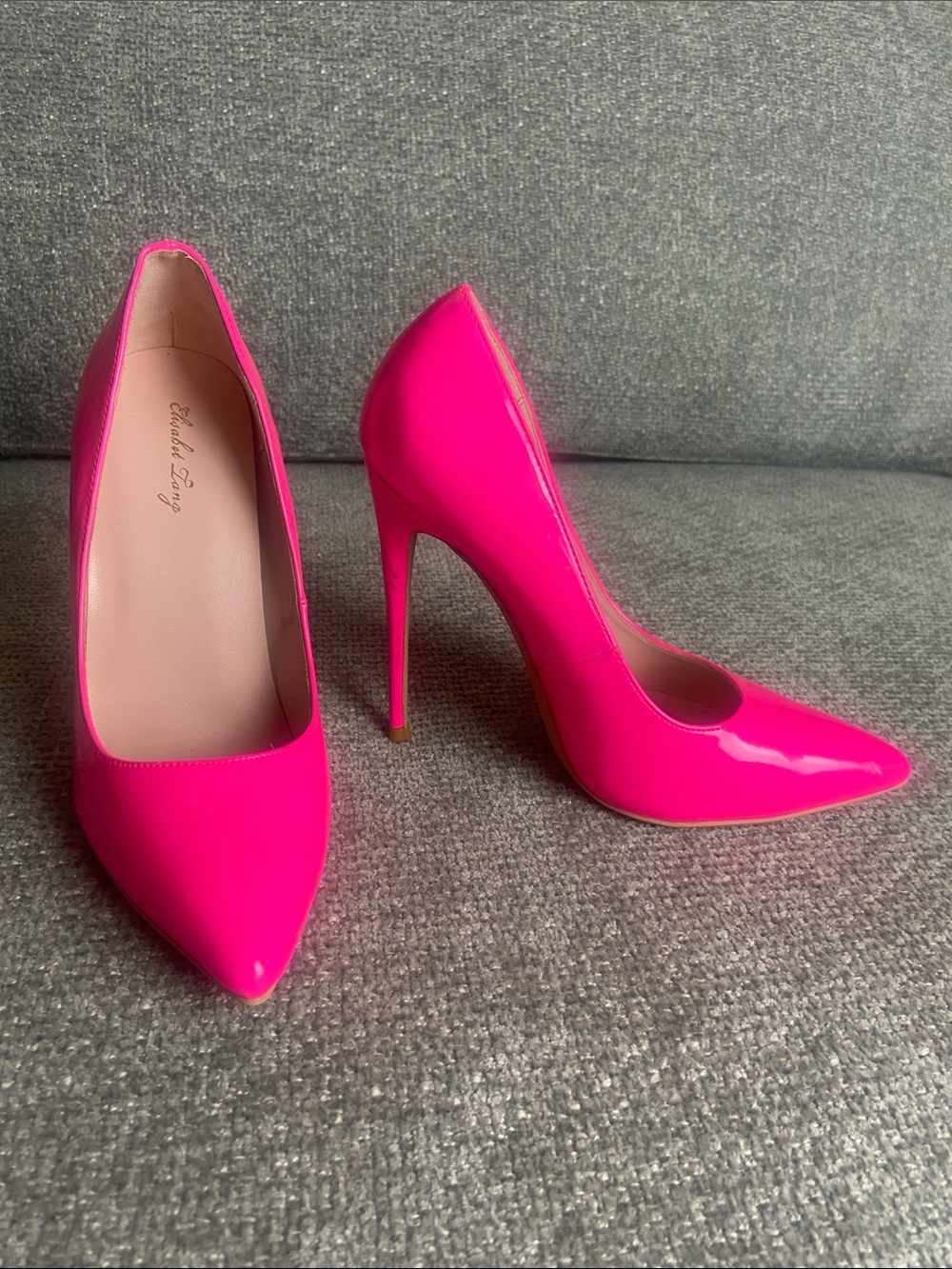 Vibrant Pink Patent Pointed-Toe Stiletto Pumps size 7